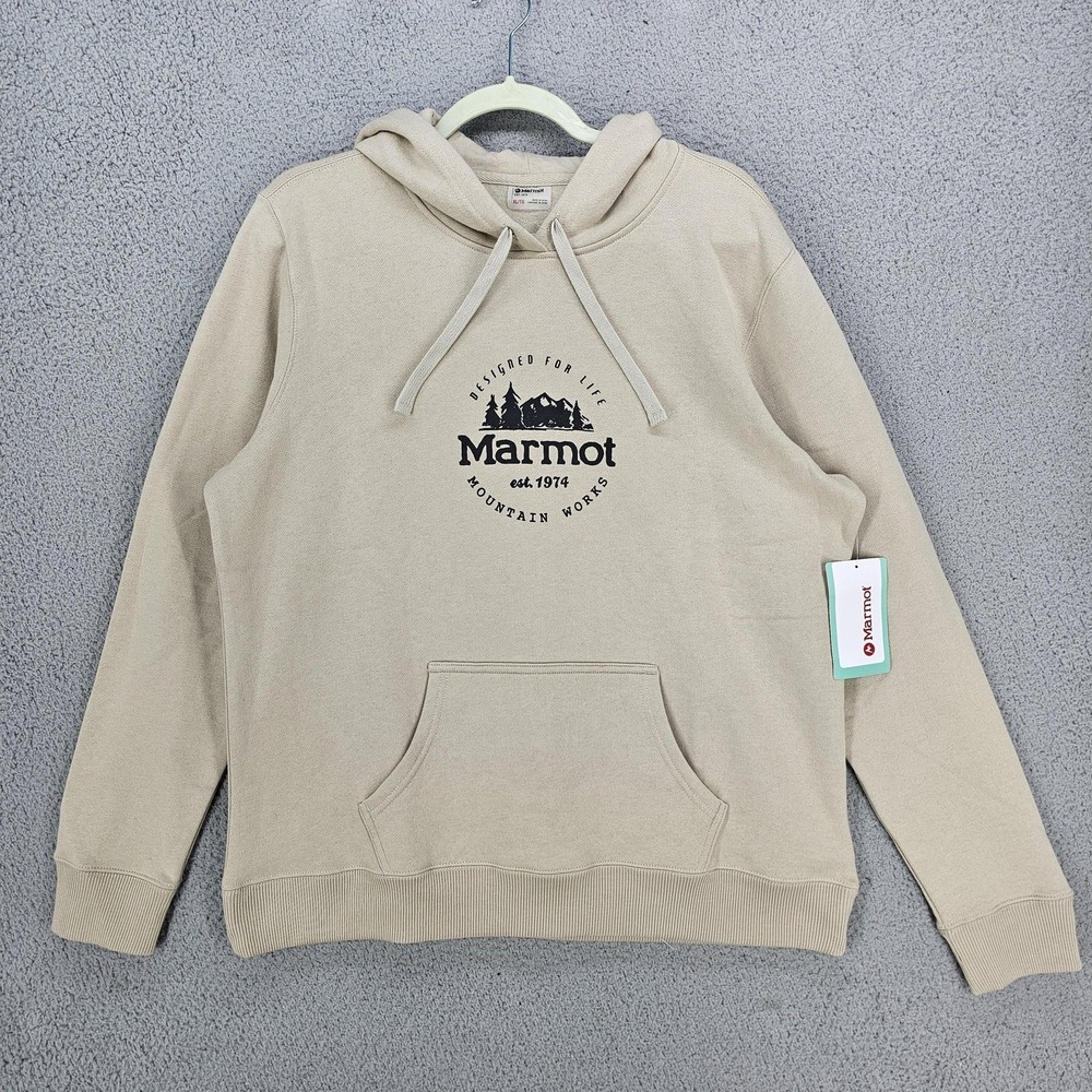 Marmot Culebra Peak Hoodie Womens XL Sandbar Pullover Graphic Fleece M14186